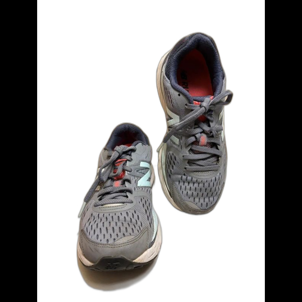 New Balance 880v6 Gray Teal Coral Cushioned Running Shoes Women's Size 7